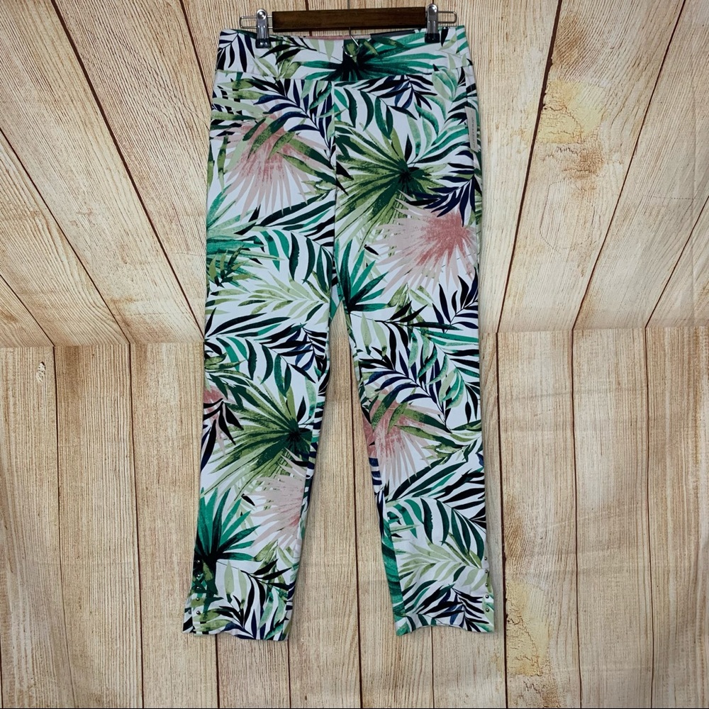 NWT Roz & Ali tropical Classic Fit Ankle Crop Pant - Picture 2 of 11